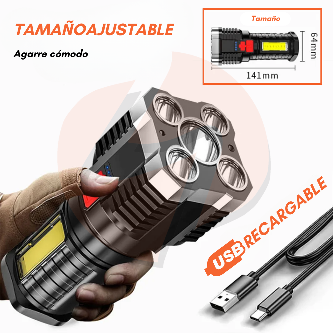 Linterna Táctica Led Recargable Usb