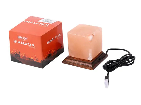 Lampara de Sal Himalaya Cuadrada con Luz de Colores USB