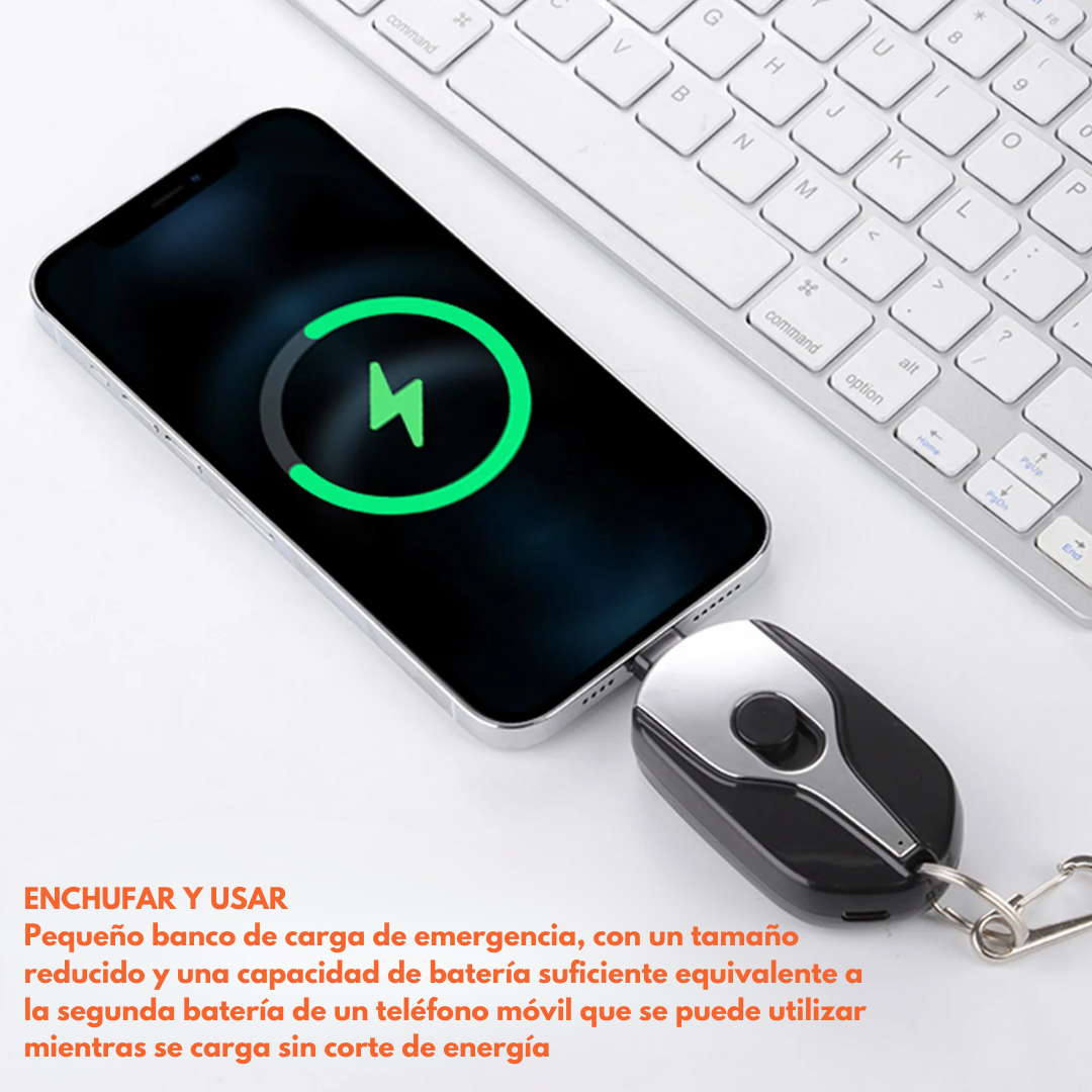 Cargador de Emergencia Tipo Llavero 1000 mhA PARA IPHONE