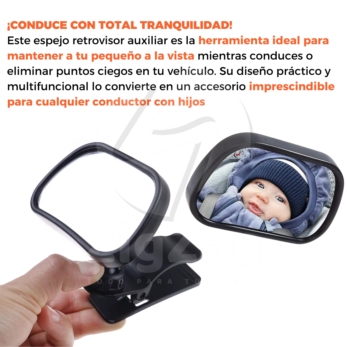 Espejo Para Bebe Auto Asiento