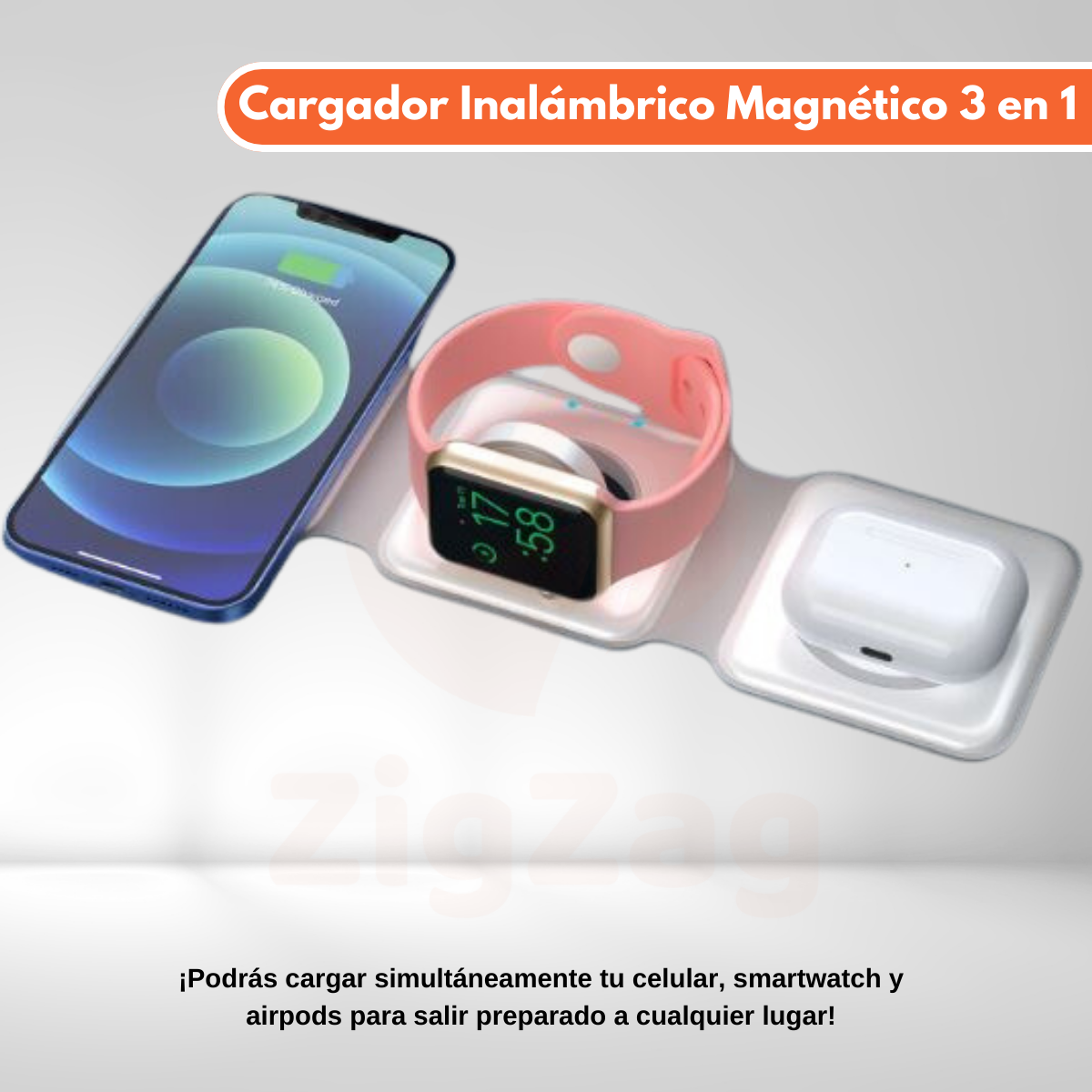 Cargador Inalámbrico 3 en 1 (Iphone, AirPods, SmartWatches)