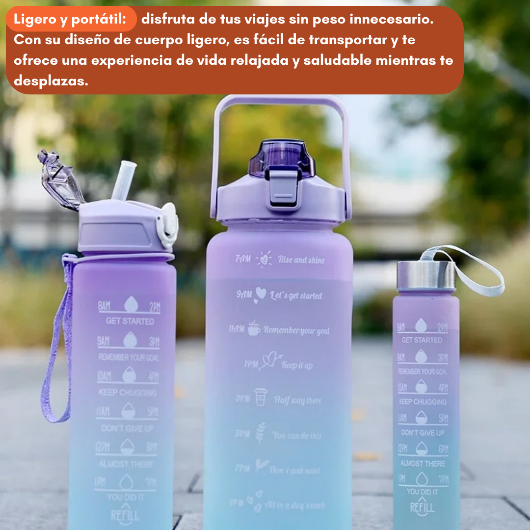 Botella Motivacional Pack 3 Unidades