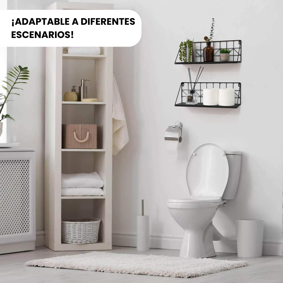 Organizador Escuadra tipo Repisa Metálico para Pared - Ideal Baño Cocina o Living