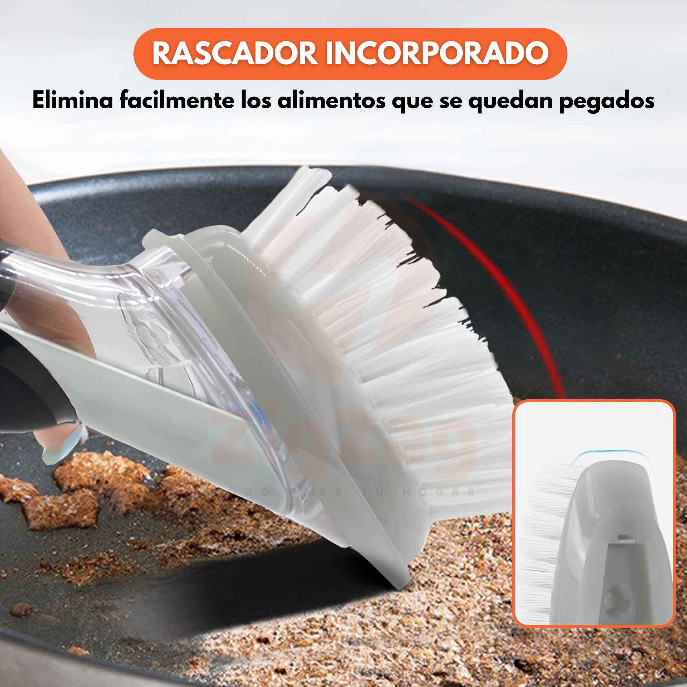 Cepillo de Cocina Con Dispensador de Jabon Liquido