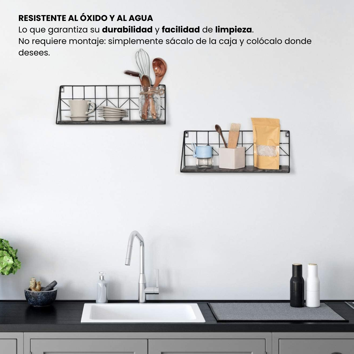 Organizador Escuadra tipo Repisa Metálico para Pared - Ideal Baño Cocina o Living