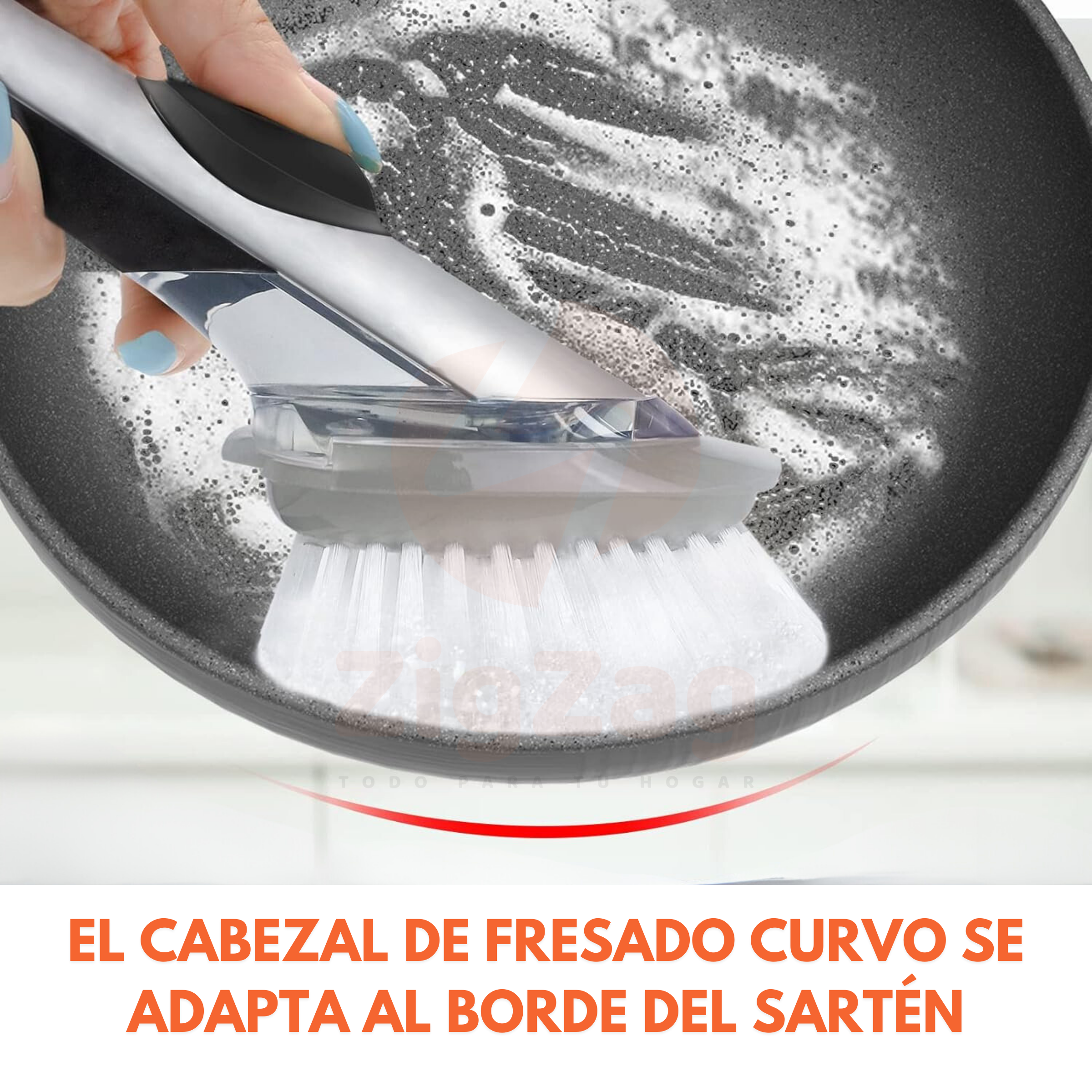 Cepillo de Cocina Con Dispensador de Jabon Liquido