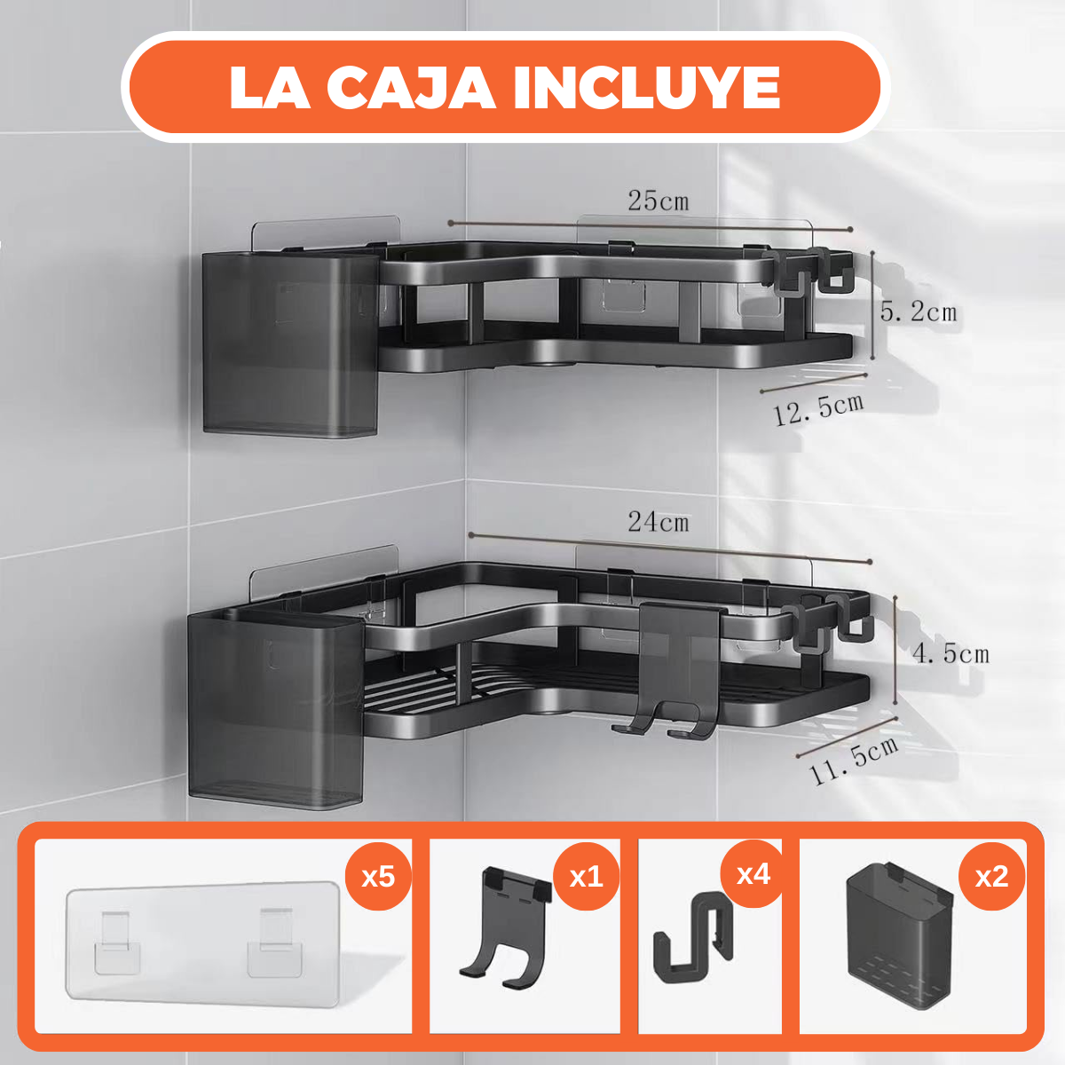 Organizador Esquinero Flotante Ideal para el Baño x2