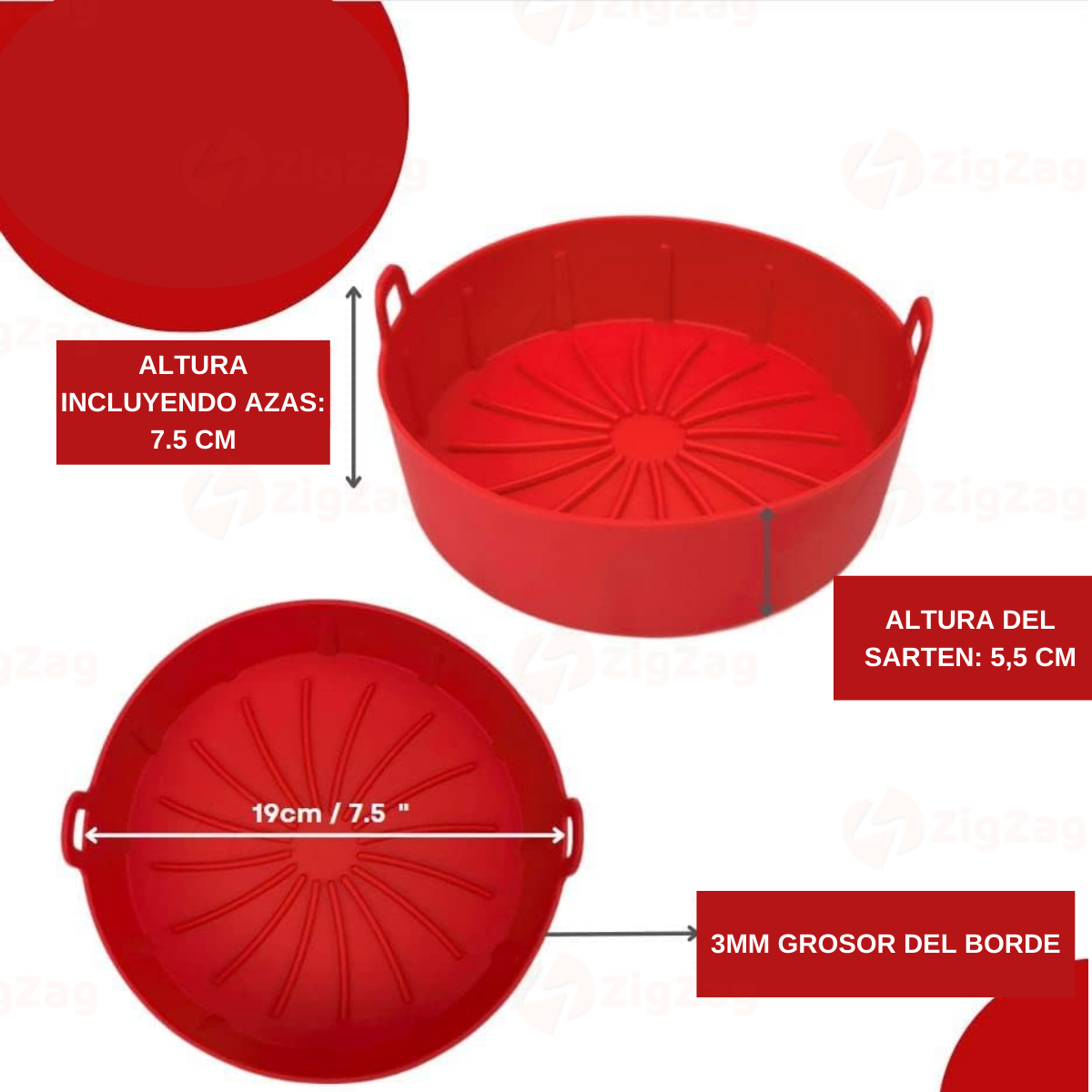 Molde tipo Sarten de Silicona Para Freidora