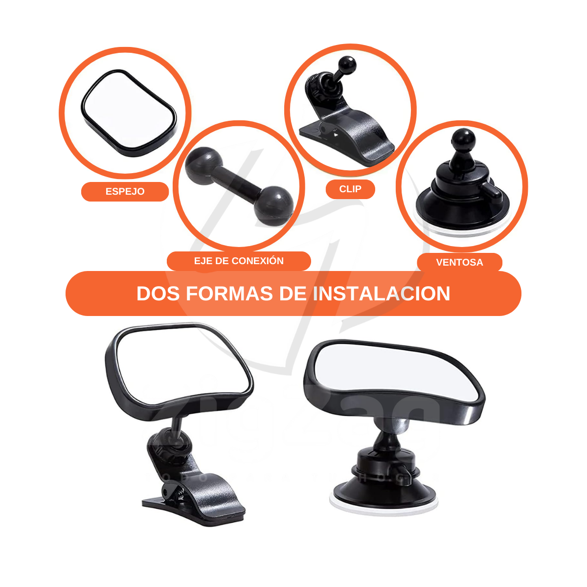 Espejo Para Bebe Auto Asiento