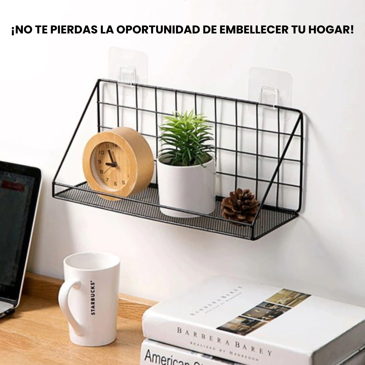 Organizador Escuadra tipo Repisa Metálico para Pared - Ideal Baño Cocina o Living