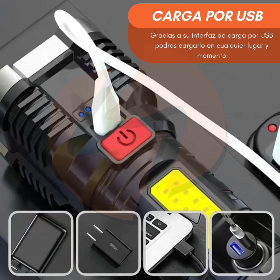 Linterna Táctica Led Recargable Usb