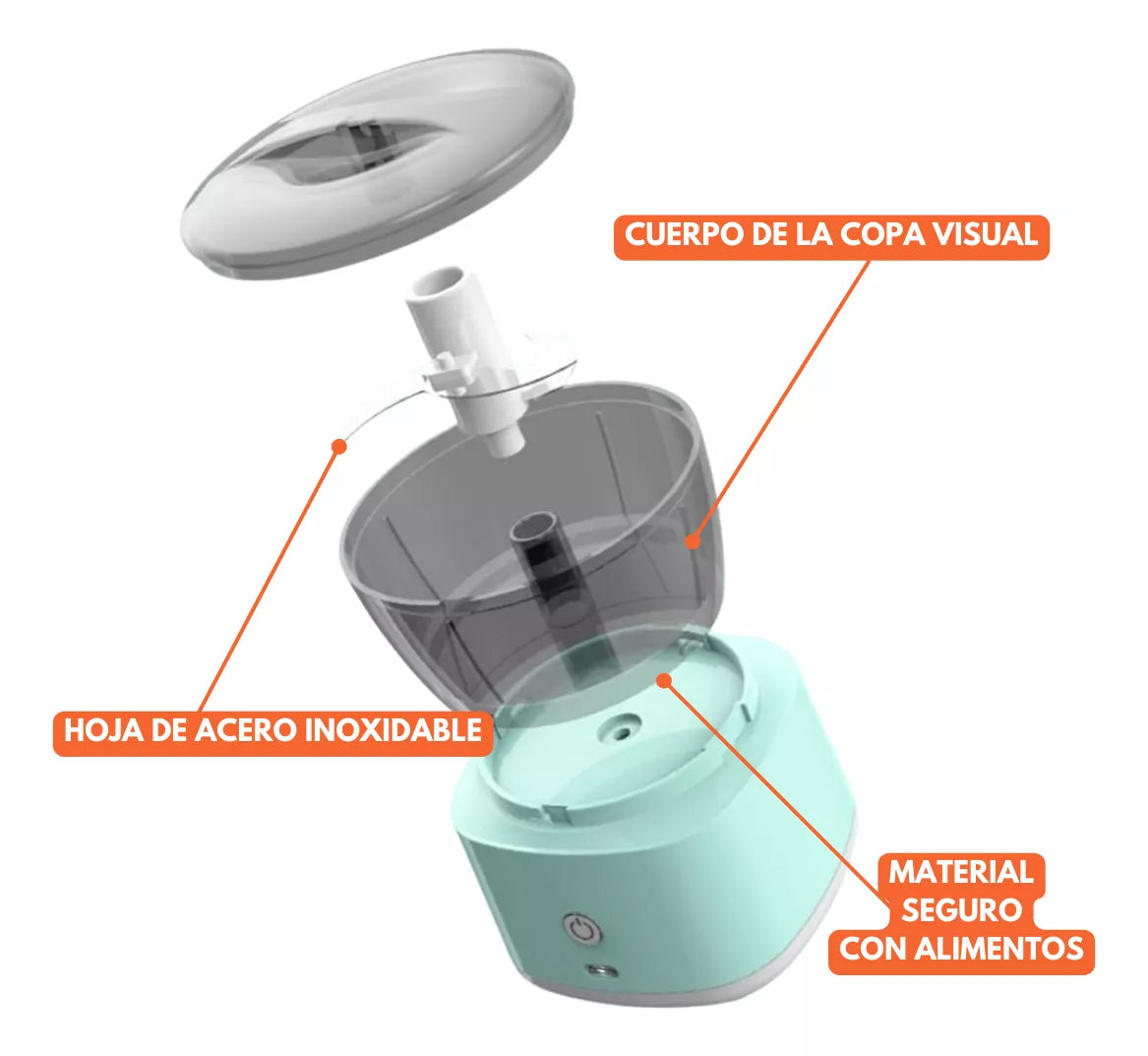 Mini Picadora Procesadora Electrica Portatil para Frutas Y Verduras