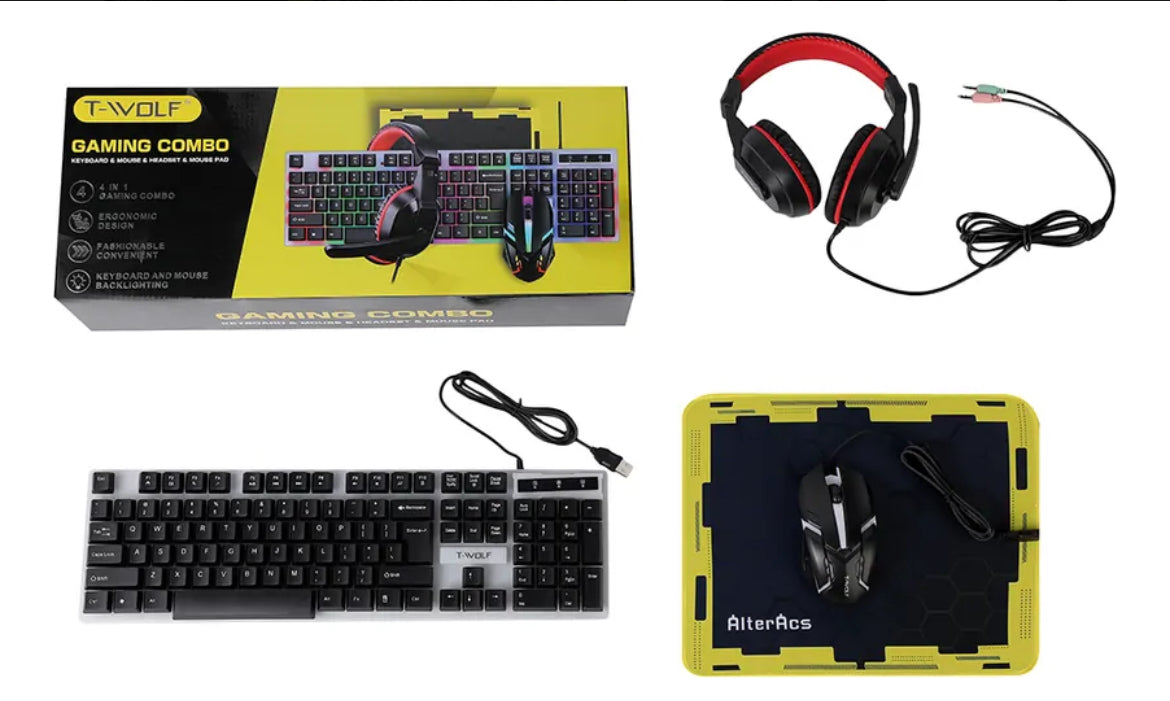 Set Gamer Teclado+Mouse+Auricular